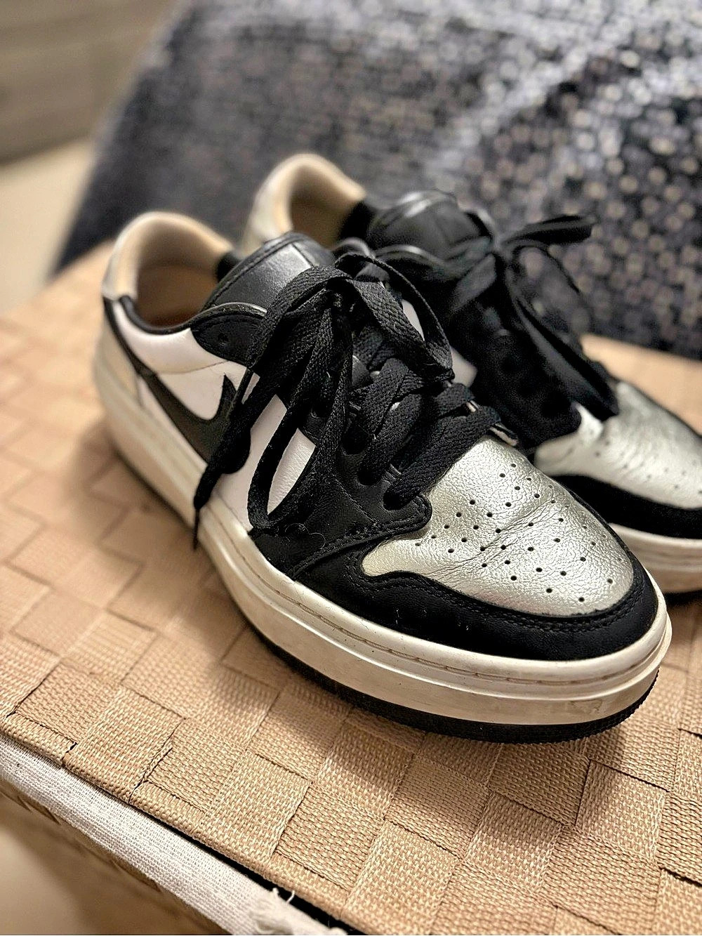 Jordan Air Jordan 1 Elevate Low SE Silver Toe Black & White Sneakers